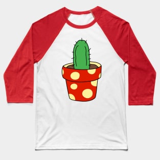 Cactus in Spotted Pot Baseball T-Shirt